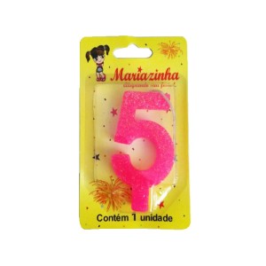 MARIAZINHA VELA SUPER BRILHO N5 ROSA C/10